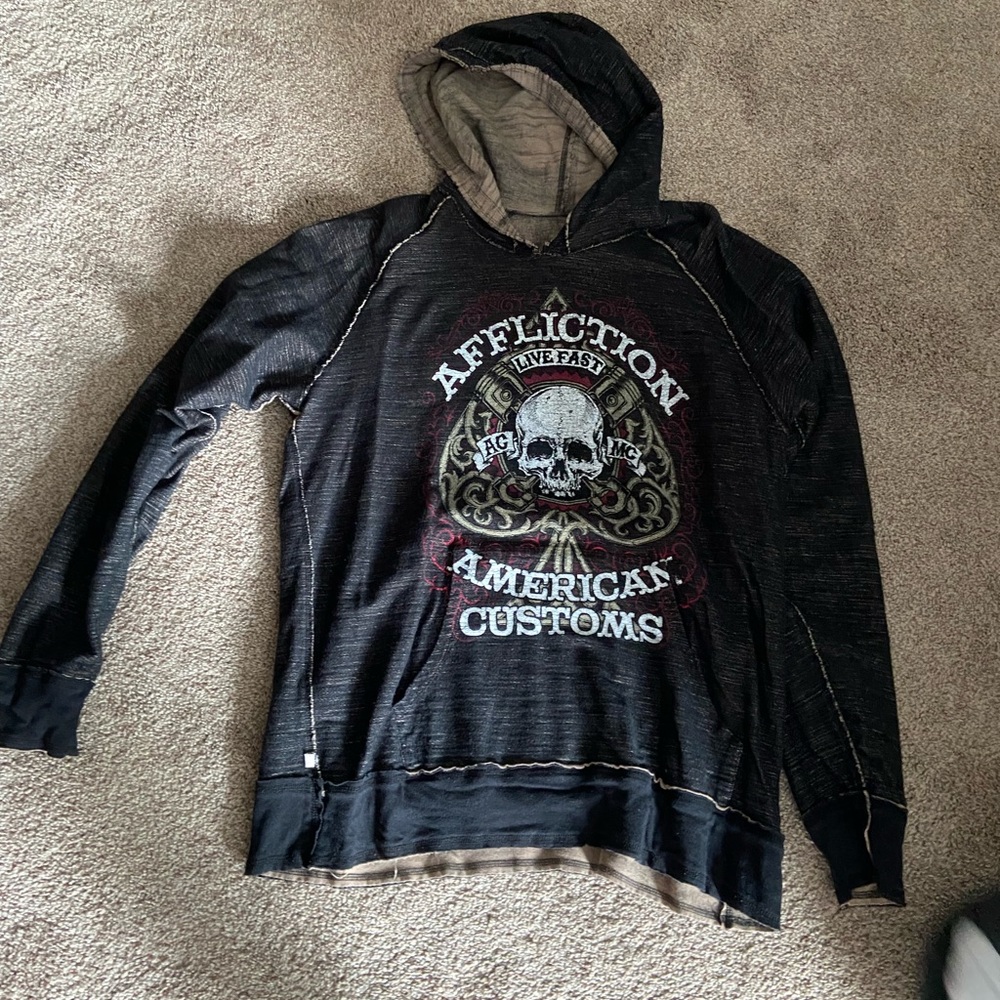 Mens reversible long sleep affliction shirt
